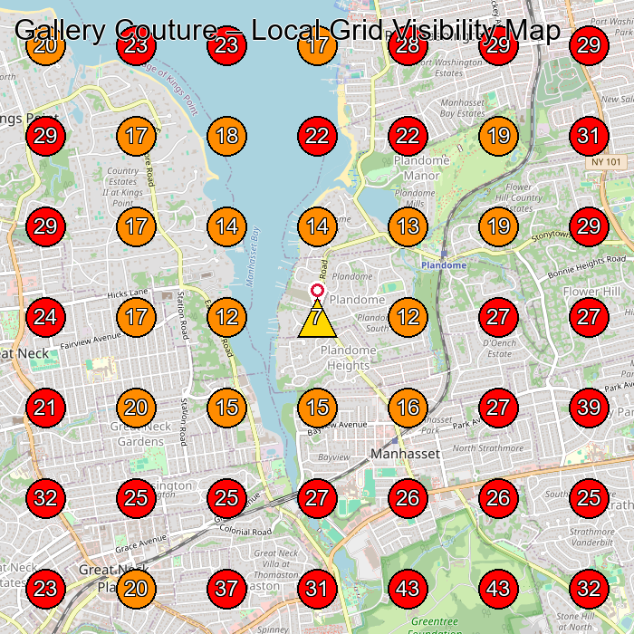 Gallery Couture GeoGrid visibility map for Women'S Clothing Store in Manhasset